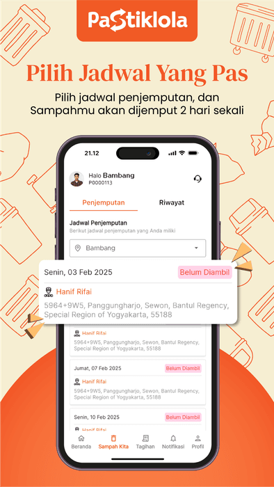 Pilih Jadwal Pengangkutan